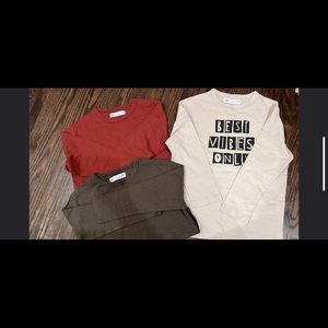 ZARA boy long sleeve t shirts set 7 years NEW
